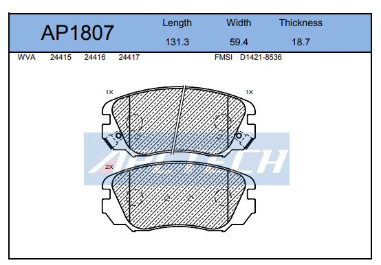 OPEL INSIGNIA DİSK BALATA ÖN AP1807 INSIGNIA (08-) 2.0 16 JANT