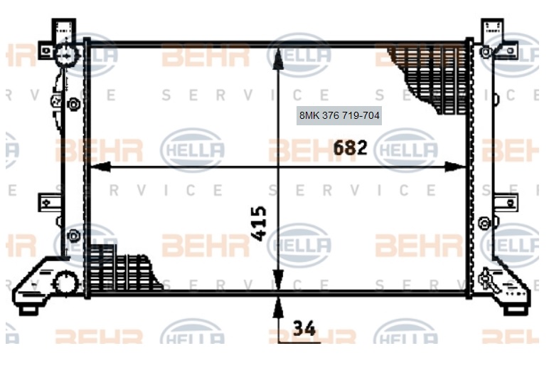 VOLKSWAGEN CRAFTER RADYATÖR 8MK376719704 LT35 2.5 2.8 KLİMASIZ MEKANİK (28-35) (28-46)