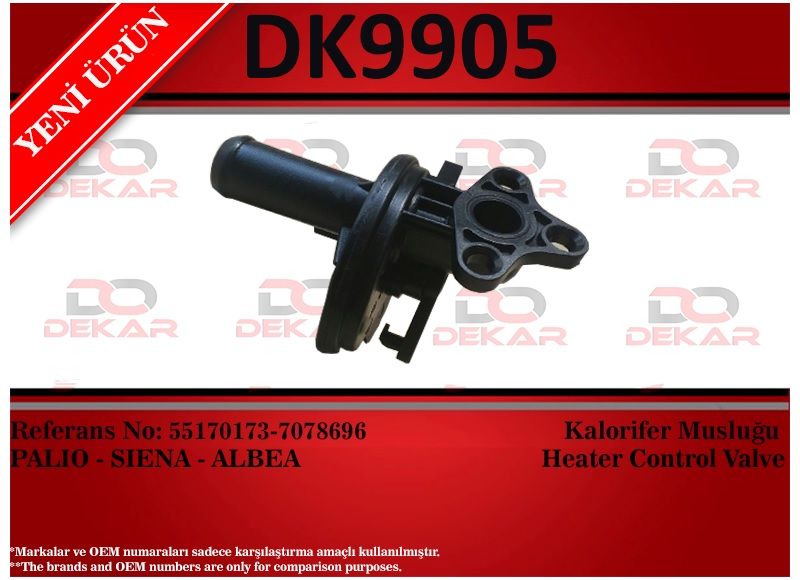 FIAT ALBEA KALORİFER MUSLUĞU DK9905 PALİO SİENA ALBEA (55170173)