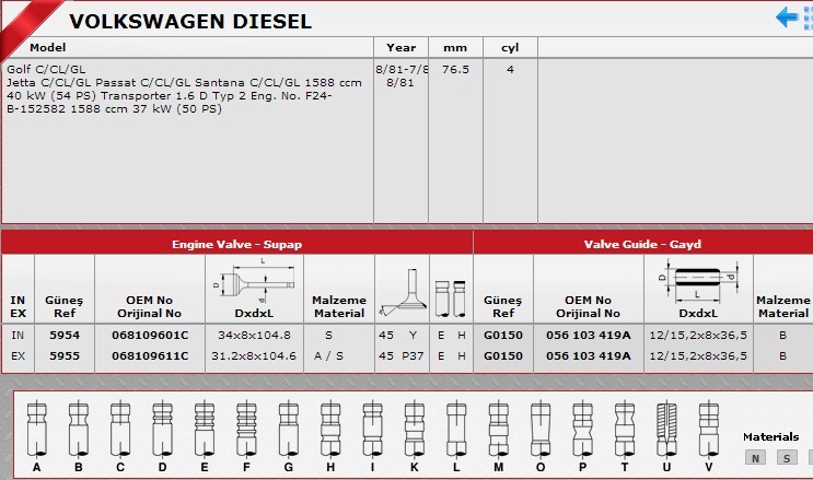 AUDI A80 SİBOP TAKIMI 5954-5955 A80 JETTA