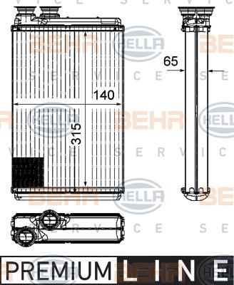 CITROEN BERLINGO KALORİFER RADYATÖRÜ 346490 PARTNER TEPE (08-) 1.6HDI (BRAZING)