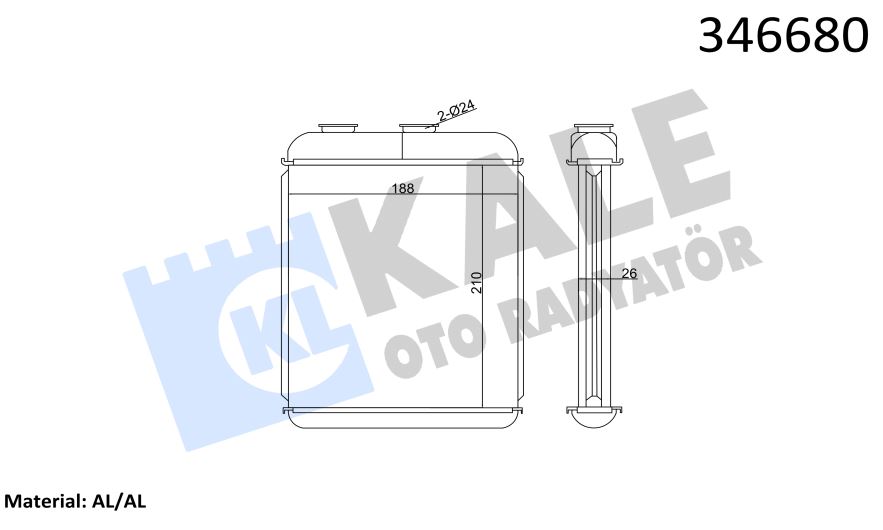 OPEL ASTRA KALORİFER RADYATÖRÜ 346680 ASTRA-F (93-01) (BRAZING)