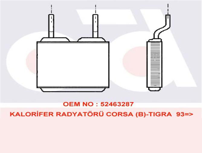 OPEL CORSA KALORİFER RADYATÖRÜ 346685 CORSA-B (93-00) TIGRA (94-98) COMBO (BRAZING)