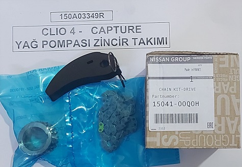 NISSAN QASHQAI YAĞ POMPA ZİNCİRİ (26 BAKLA) 150A03349R CLIO IV CAPTUR 0.9 TCE H4B 15041-00Q0H