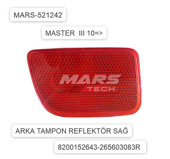 TAMPON REFLEKTÖRÜ ARKA SOL 521242 MASTER III 10->