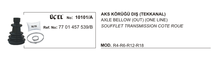 RENAULT R12 AKS KÖRÜĞÜ DIŞ 10101A R12 7701457539 B (TEK KANAL)