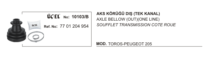 RENAULT R12 AKS KÖRÜĞÜ DIŞ 10103B R12 TOROS 7701204954 (TEK KANAL)