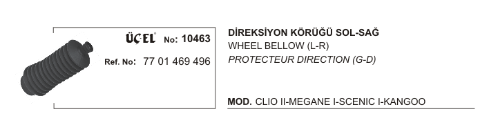 RENAULT CLIO DİREKSİYON KÖRÜĞÜ SOL 10463 CLIO-II MEGANE-I SCENIC-I KANGO LAGUNA