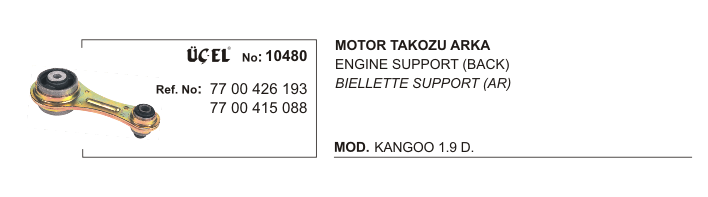 RENAULT KANGO MOTOR TAKOZU ARKA 10480 KANGO 1.9D 7700426193 7700415088