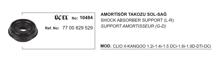 RENAULT CLIO AMORTİSÖR TAKOZU 10484 CLIO-II KANGO (98-) THALIA TWINGO