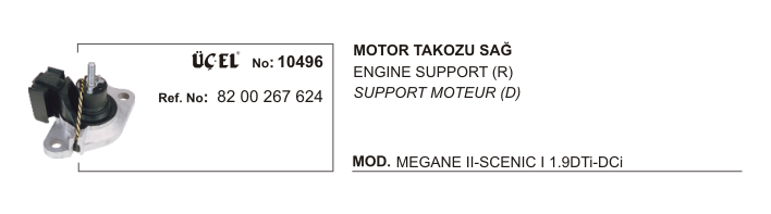 RENAULT MEGANE MOTOR TAKOZU 10496 RX4 MEGANE-II SCENIC-I 8200267624