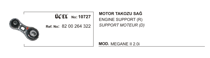 RENAULT MEGANE MOTOR TAKOZU SAĞ 10727 MEGANE-II 2.0-16V