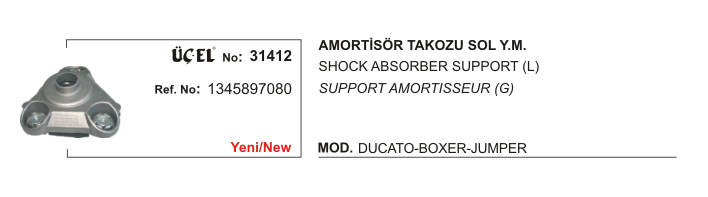 CITROEN JUMPER AMORTİSÖR TAKOZU SOL 31412 DUCATO (05-) BOXER JUMPER 1345897080