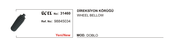 FIAT DOBLO DİREKSİYON KÖRÜĞÜ 31460 DOBLO 48845034