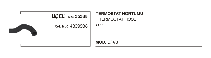 FIAT DKS TERMOSTAT HORTUMU 35388 DKS