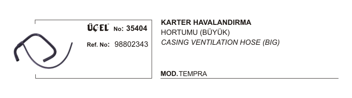 FIAT TEMPRA KARTER HAVALANDIRMA HORTUMU 35404 TEMPRA BÜYÜK 7695385