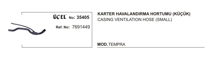 FIAT TEMPRA KARTER HAVALANDIRMA HORTUMU 35405 TEMPRA 1.4 1.6 KÜÇÜK KARBÜRATÖRLÜ ENJEKTÖRLU