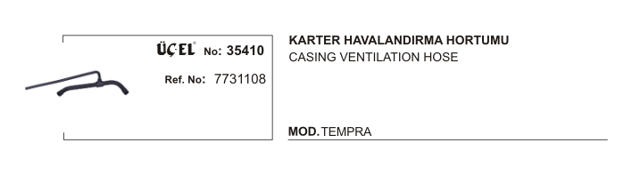 FIAT BRAVA KARTER HAVALANDIRMA HORTUMU 35410 TEMPRA 7731108