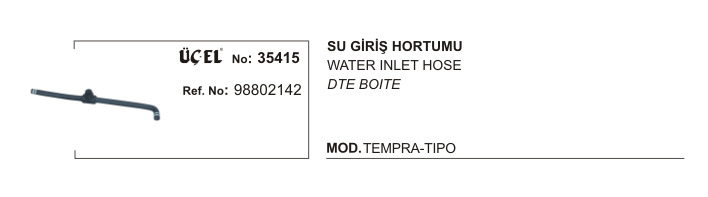 FIAT TEMPRA SU GİRİŞ HORTUMU 35415 TEMPRA TIPO