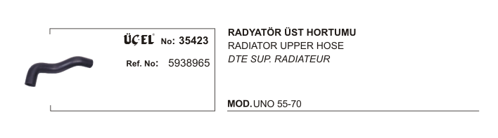 FIAT UNO RADYATÖR HORTUMU ÜST 35423 UNO 60 UNO 70