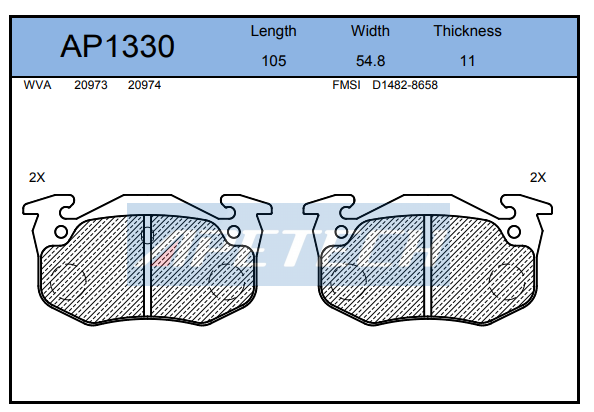 PEUGEOT P106 DİSK BALATA ARKA AP1330 R9 R11 R19 CLIO-II MEGANE-I P106 P206 P306