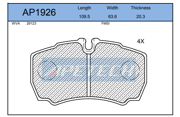 FORD TRANSIT DİSK BALATA ARKA AP1926 TRANSİT V347 2.2TDCİ 2.3-16V (06-) ÇİFT TEKER