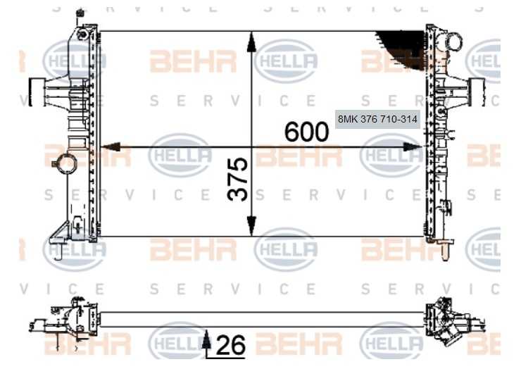 OPEL ASTRA RADYATÖR 8MK376710314 ASTRA-G (98-) 1.4İ 16V 1.6İ 16V KLİMALI