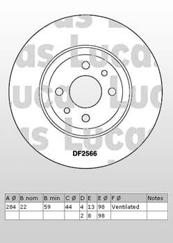 ALFA ROMEO ALFA155 DİSK FREN AYNASI ÖN 561387B DOBLO (05-) 1.3 JTD LINEA HAVALI BÜYÜK (15JANT)