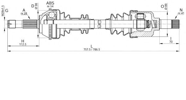 CITROEN JUMPER AKS KOMPLE SOL AKS0234 (AKS0086) JUMPER DUCATO BOXER 14Q 26,0MM