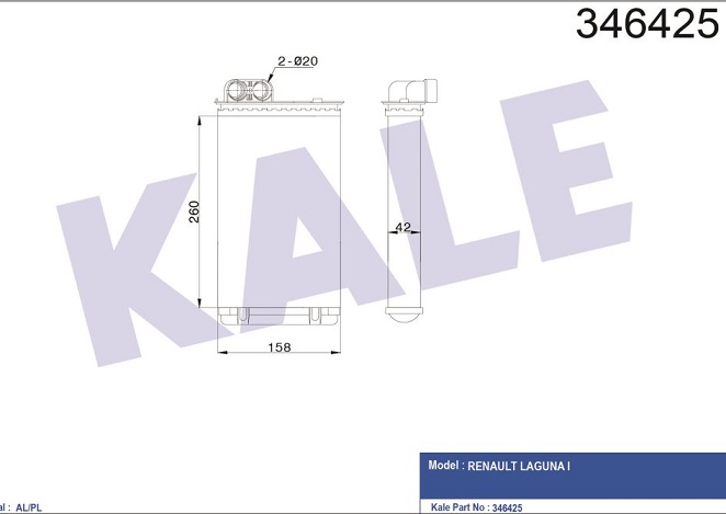 RENAULT LAGUNA KALORİFER RADYATÖRÜ 346425 LAGUNA I 1.6 1.8 2.0 (95-01)