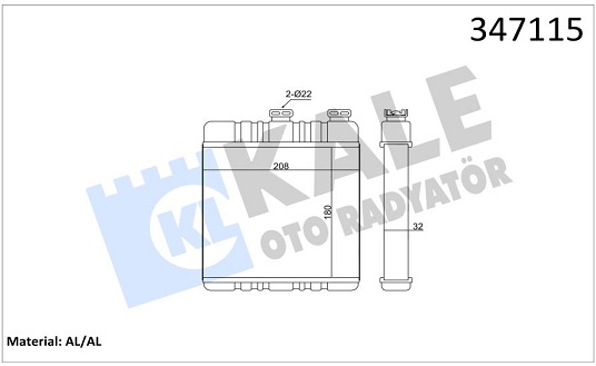 OPEL ASTRA KALORİFER RADYATÖRÜ 347115 ASTRA-G ZAFIRA-A ZAFIRA-B (BRAZING)