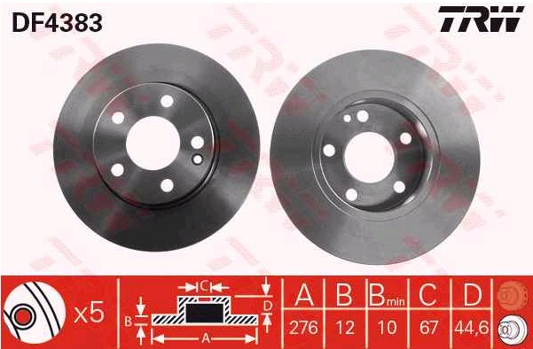 MERCEDES A-SERİSİ DİSK FREN AYNASI ÖN DF4383 MERCEDES A SERISI W169 (04-)