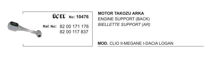 DACIA LOGAN BURGULU MOTOR TAKOZU 10476 CLIO-II KANGO R19 MEGANE-I DACIA LOGAN